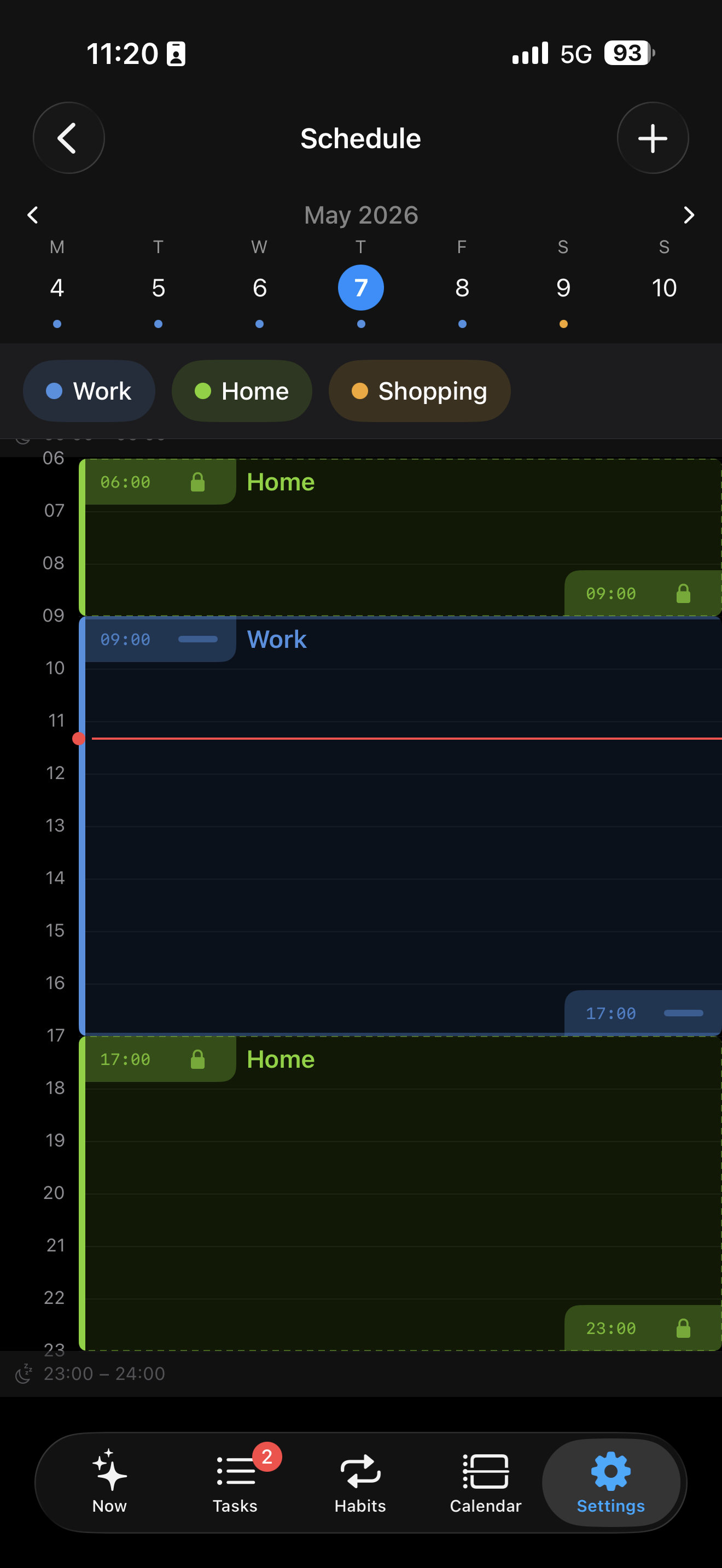 Schedule editor